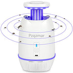 Pzqzmar Fruit Fly Trap,Indoor Insect Trap,Electric Bug Zapper Catcher for Fruit Flies,Flying Insect,Mosquito,Gnat,Moth,Mosquito Killer&Repellent Lamp for Home House,UV Light&Sticky Glue,Plug-in(White)