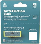 Philips Norelco OneBlade Anti Friction Blade, Genuine Replacement Blade for OneBlade Electric Shaver and Trimmer, Durable Stainless Steel, Trim, Edge and Shave, 2 Pack, QP225/80