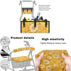 LedBack Cushion Walkers Accessories Sets Yellow Flowers Walker Seat Backrest Covers Replacement Storage Bag for Rollator Seat & Roller Bar Covers, Easy to Clean