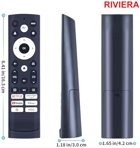 RIVIERA ERF3S90H Replacement Voice Remote Control for Hisense Smart Google TV Model 43A6H 50A6H 55A6H 65A6H 75A6H 50U6H 55U6H 65U6H 75U6H 65U8H 75U8H with 6 Shortcut Keys