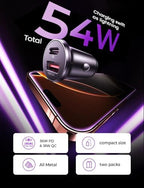 LISEN 54W Car Phone Charger USB C, Cigarette Lighter Adapter, Car Accessories for iPhone, USB C Car Charger Adapter USBC Type C 12v, Fit for iPhone 16E 16 15 14 13 12 Samsung S25 Google iPad Android