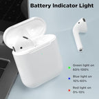 Wireless Charging case for AirPods 1st & 2nd, Air Pods 1/2 Generation Charger Case Replacement with Bluetooth Pairing Sync Button, 450 Mah Built-in Battery (No Earbuds)
