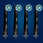 Oral-B Crossaction Electric Toothbrush Replacement Brush Head Refills, Black , 4 Count (Pack of 1)