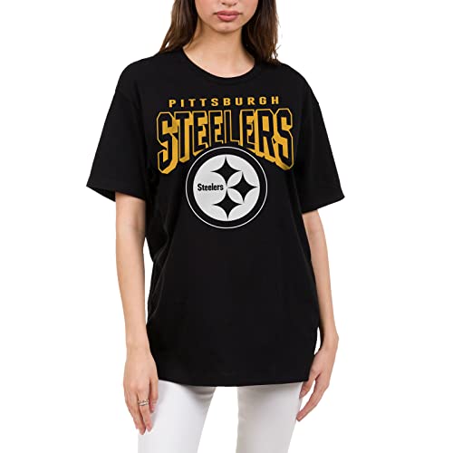 Junk Food Clothing x NFL - Pittsburgh Steelers - Bold Logo - Unisex Adult Short Sleeve Fan T-Shirt for Men and Women - Size X-Large