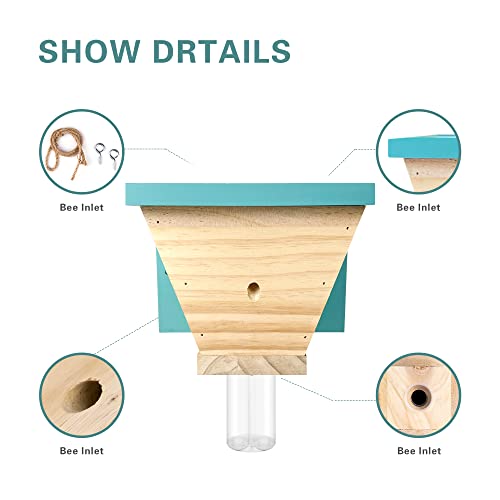 GAW Nature Wood Shed Style Carpenter Bee Traps for Outdoors, 4 Pack Best Wooden Bee Trap for Outside