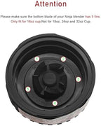 5 Fins Blender Blade Replacement Part For Ninja Blender QB3001SS QB3000 QB3004 QB3005 QB3000SSW-30 QB3000QR-30 QB3001SS-30 QB3000QBK QB3004 QB3005 - Fits for Ninja 16oz Cup [3.35Inch Fins ONLY]