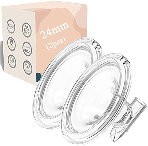 Flange 24mm Hands Free Milk Collection Cup Part Replacement, Breast Pump Accessories Silicone All-in-One Flange Inserts, Silicone Flange Milk Collector Cup BPA-Free Parts Replace(24mmx2)
