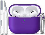 R-fun for AirPods Pro 2nd/1st Generation Case with Cleaner Kit,Soft Silicone Protective Case Cover for Apple AirPod Pro 2/1 for Women Men,AirPods Pro Case Accessories with Keychain,Purple