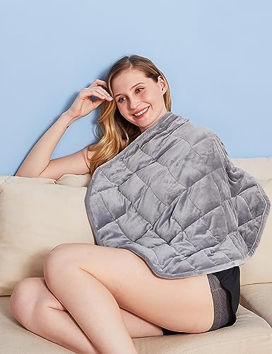 Kivik Weighted Blanket for Adults,Small Weighted Blanket Travel Size (29" Lx24 W-7 lbs),Weighted Lap Pad for The Elderly, Heavy Lap Blanket Grey, Machine Washable