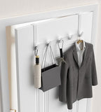 KitchLife Over The Door Hooks Hanger with Extended Arms for Easy Use by Women, Fits 1 3/4" Doors, L18U - Bathroom Accessories and Towel Rack Organization - 1 Pack, White