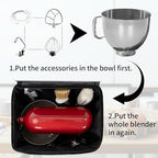 TORIBIO Kitchen Mixer Storage Bag Compatible with KitchenAid and Extra Accessories, Mixer Portable Carrying Bag/Case fit for 4.5-Quart and 5-Quart Mixers, 14" x 8.9" x 14.9"