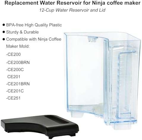 Replacement Water Reservoir/Tank For Ninja 12-Cup Programmable Coffee Brewer Maker CE201,CE251,CE200，CE200BR,CE200C,CE201BRN,CE201C