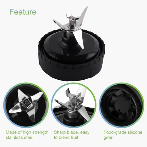 Ninja Blender Replacement Parts, 6 Fins Extractor Blade Assembly Fits Ninja 16oz Cups, Replacement Blade Compatible with Nurti Ninja Blenders Pro BL660 BL663 BL663CO BL665Q BL740 BL770