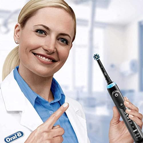 Crossaction Electric Toothbrush Replacement Brush Head Refills, Black , 4 Count (Pack of 1)