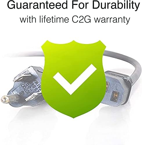 C2G 15FT Premium Replacement AC Power Cord - Durable Power Cable for TV, Computer, Monitor, Appliance & More (24240)