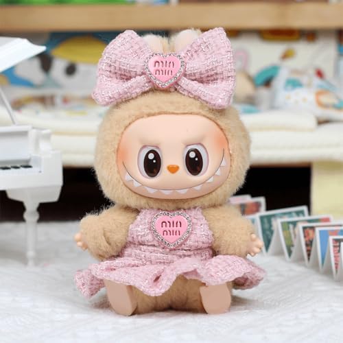 Labubu Clothes – Luxury Chic Style Set for 17cm Labubu Dolls, High-End Fashion, 17cm labubu Dolls Accessories 17cm labubu Dolls Accessories, Premium Labubu Outfit with Accessories (Style E)