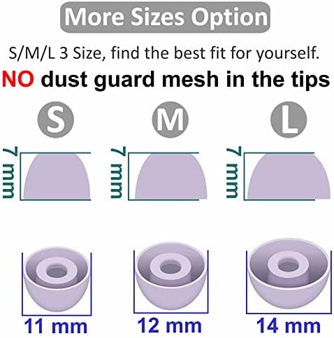 6 Pairs Galaxy Buds 2 Pro Ear Tips Buds Eartips, S/M/L Replacement Soft Silicone Rubber Flexible Gel Earbuds Earplug Fit in Case Accessories Compatible with Samsung Galaxy Buds 2 Pro - Bora Purple