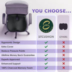 X Large Seat Cushions for Office Chairs– Pressure Relief Seat Cushion for Tailbone Pain, Back Pain, Coccyx & Sciatica Pain Relief Pillow – Office Chair Cushion with Extra Cover(Gray)