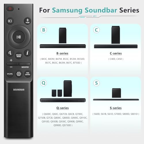 Sound-bar-Remote-for-Samsung Soundbar Speaker System, Replacement Surround Sound Remote Control for Samsung Audio Home Theater