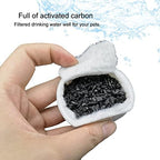 8 Pack Pet Fountain Filter Replacement,4 Carbon Filters and 4 Foam Pre-Filter Replacement Compatible with Multiple Pet Water Dispensers Water Bowl