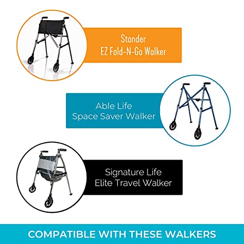 Stander Replacement 6-inch Walker Wheels, 6-Inch Rollator Replacement Wheels for Adults, Seniors, and Elderly, Compatible with the EZ Fold-N-Go Walker and the Able Life Space Saver Walker, Set of 2