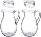 Amazing Abby - Bubbly - 2-Pack Acrylic Pitcher (72 oz), Clear Plastic Water Pitcher with Lid, Fridge Jug, BPA-Free, Shatter-Proof, Great for Iced Tea, Sangria, Lemonade, Juice, Milk, and More