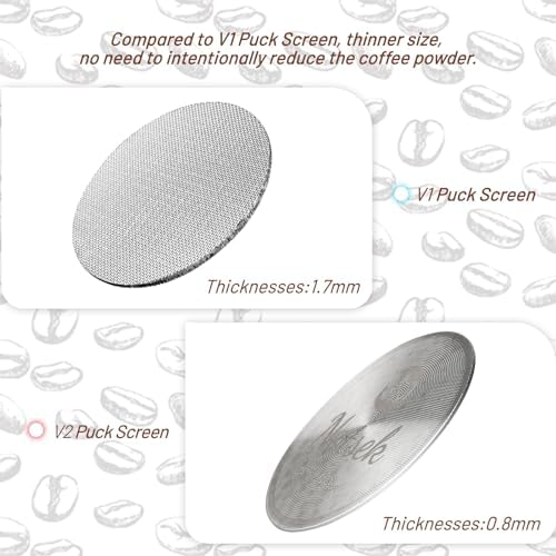 Puck Screen 54mm, V2 0.8mm Thickness Espresso Puck Screen for Portafilter, 304 Stainless Steel 54mm Puck Screen with Acrylic Storage Box, Espresso Screen for Breville Barista Portafilter Accessories