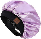 HAT HUT Satin Bonnet Silk Bonnet Sleep Cap for Women Hair Bonnet for Curly Hair Sleeping Adjustable Wide Band Double Layer