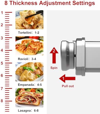 3 PCS Pasta Maker Attachments for All KitchenAid Stand Mixers, Pasta Accessories Including Pasta Roller, Fettuccine Cutter, and Spaghetti Cutter for Noodle Ravioli, 304 Stainless Steel,Cleaning Crush