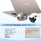 45W 19V 2.37A Ac Adapter Laptop Charger Power Supply Replacement for ASUS UX305 UX305L UX305F UX305C UX303U UX330 UX330U X331UA UX360C UX31A E203M E203MA X553S X553M X553MA