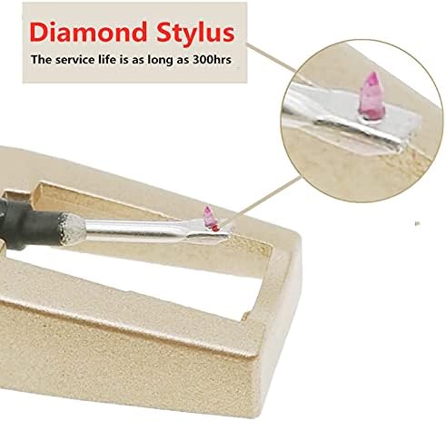 Record Player Needle, Upgraded Golden Record Needles Stylus Replacement for Crosley Victrola Jensen Turntable, Vinyl Record Player, Phonograph(Pack of 3)