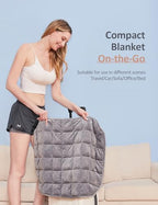 Kivik Weighted Blanket for Adults,Small Weighted Blanket Travel Size (29" Lx24 W-7 lbs),Weighted Lap Pad for The Elderly, Heavy Lap Blanket Grey, Machine Washable