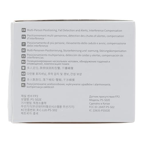 Aqara Presence Sensor FP2, 2.4 GHz Wi-Fi Required, mmWave Radar Wired Motion Sensor, Zone Positioning, Multi-Person & Fall Detection, Supports HomeKit, Alexa, Google Home and Home Assistant