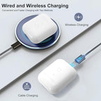 Wireless Charging Case Compatible with AirPod 2 1, Air Pod Charger Case Replacement for Charging Case with Bluetooth Pairing Sync Button, No Earbuds,White