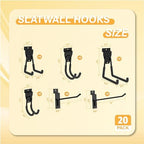 20-PC Multi Sizes Slatwall Hooks, Slatwall Accessories, Slat Wall Accessory, Slat Wall Hanging Hooks and Hangers