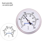 MEASUREMAN Hot Water Bi-Metal Thermometer, 2-1/2" Dial, 1-3/4" Lead-Free Brass Stem, Range 0-250 deg F/-20-120 deg C, 2% Accuracy, Adjustable, 1/2" NPT Back Mount（2 Pack）