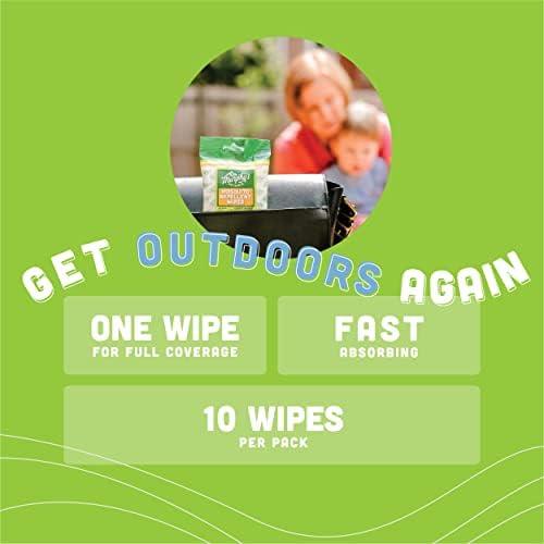 Murphy’s Naturals Mosquito Repellent Wipes, Plant-Based with Lemongrass & Rosemary Oil, Fast-Absorbing & Travel-Friendly, DEET-Free, 10 Wipes, 3-Pack