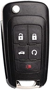 Remote Flip Key Fob Replacement Fits for Chevy Cruze Equinox Camaro Malibu Sonic Impala Buick LaCrosse Regal Verano Encore Allure GMC Terrain 2010-2021 Keyless Entry Remote Control OHT01060512 Set 1