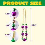 JOYIN 3 Pcs Mardi Gras Jumbo Bead Necklaces, 44'' Gold Green Purple Necklaces Beads for Mardi Gras Parade Decorations Party Favors Supplies, Costume Outfit Accessories