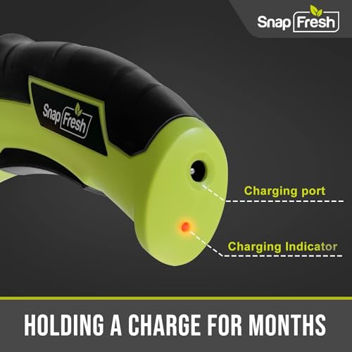 SnapFresh Cordless Electric Cutter (7.87x3.15in, 0.87lb), Stainless Steel Rotary Blade, Versatile Packaging & Carpet Cutter, Self-Sharpening, Safety Start, Replacement Blade Included