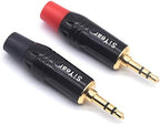 SiYear 3-Pole 3.5mm Stereo Headphone Jack Male Plug Repair Replacement Solder Adapter, 3.5mm (1/8inch) Solder Type DIY Audio Cable Connector(2PACK)