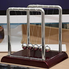Juvale Newton's Cradle Balance Pendulum, Physics Learning Desk Toy, Swinging Kinetic Balls for Home, Office Decoration, Stress Relief, Fun Science Fidget Accessories (7x6x7 in)