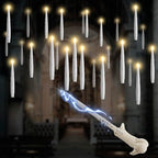 JOIONE Floating Candles with Wand, 12 Pack Halloween Flameless Candles Magic Hanging Taper Candles with Wand Remote, Battery Operated Candles for Halloween Christmas Birthday Party Decor White
