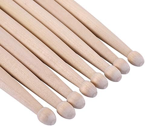 Suwimut 12 Pairs 7A Drum Sticks, Classic Maple Wood Tip Drumsticks for Kids Beginners Students, Rock Band Musical Instrument Percussion Accessories, Consistent Weight and Pitch