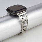 Stainless Steel Bracelet Compatible with Fitbit Sense 2/Sense/Versa 4/Versa 3, Women Bling Replacement Bands Dressy Luxurious Wristbands for Ladies
