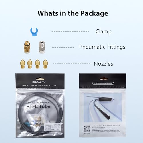 2024 Ultra-Smooth PTFE Tube Official Teflon Tube Bowden Tubing 1M for 1.75mm Filament 3D Printer Replacement Part Ender 3 Accessories Include Nozzle*4,PC4-M6 and PC4-M10 Pneumatic Fitting