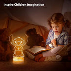 Hoofun 3D Illusion Stitch Night Light: Stitch Gifts Light with Remote Control and Smart Touch, Stitch Stuff for Girls Room Decor Lamp Birthday Christmas Gifts