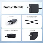 45W AC Charger Replacement Fit for Samsung Galaxy Chromebook XE930QCA XE931QCA, Galaxy Chromebook 2 XE530QDA 15.6”13.3” Galaxy Chromebook Go 14" XE345XDA-MA1TM Laptop Adapter Power Supply Cord
