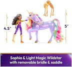 Unicorn Academy, Sophia & Light Magic Wildstar with Rainbow Light-up Effects, 2 Riding Accessories, Dolls & Unicorn Toys for Girls Ages 4 and up