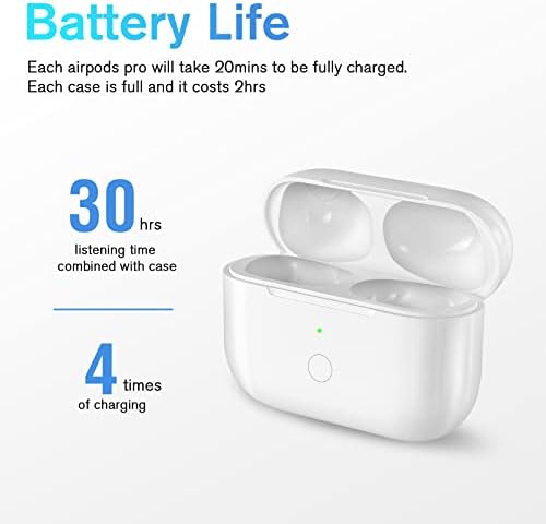 Compatible for AirPods Pro 2nd & 1st Generation Charging Case Replacement, Compatible for Wireless AirPods Pro 2 1 Charger Case with Bluetooth Pairing Sync Button, Built-in Large Battery